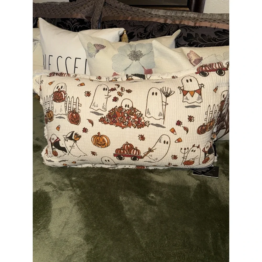 Cynthia Rowley New Halloween Ghost Pillow Ghost Doing All Things Fall Decorative